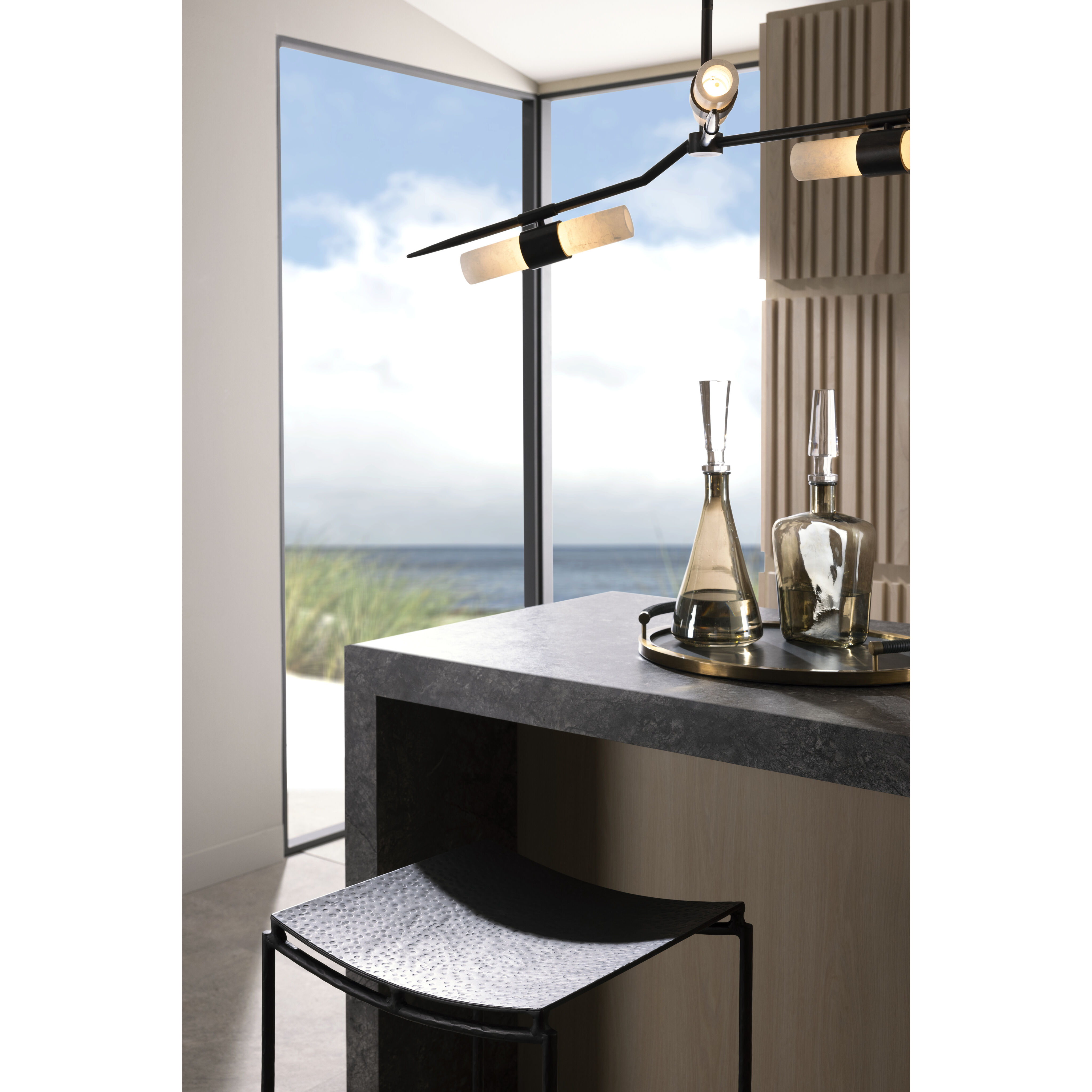 Travis 8 Light 62 inch English Bronze Linear Chandelier Ceiling Light